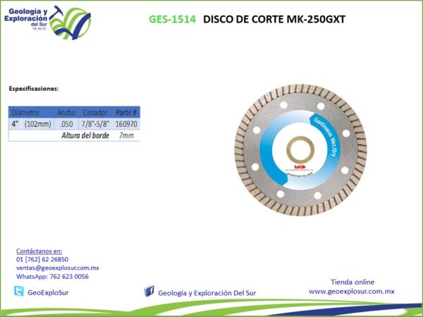 DISCO DE CORTE MK-250GXT - Image 2