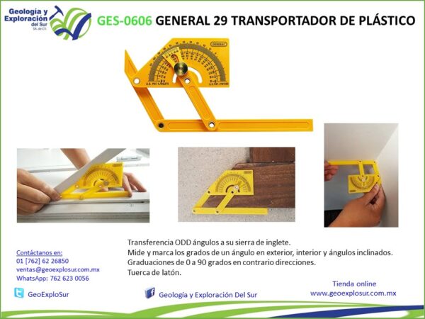 GENERAL 29 TRANSPORTADOR Y BUSCADOR DE ÁNGULO