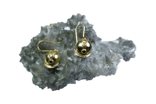 ARETE ARILLO CASCO #2 DE PLATA Y BAÑO ORO